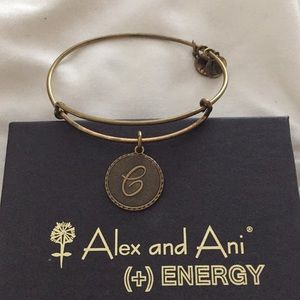 Alex and Ani Gold C initial bangle bracelet